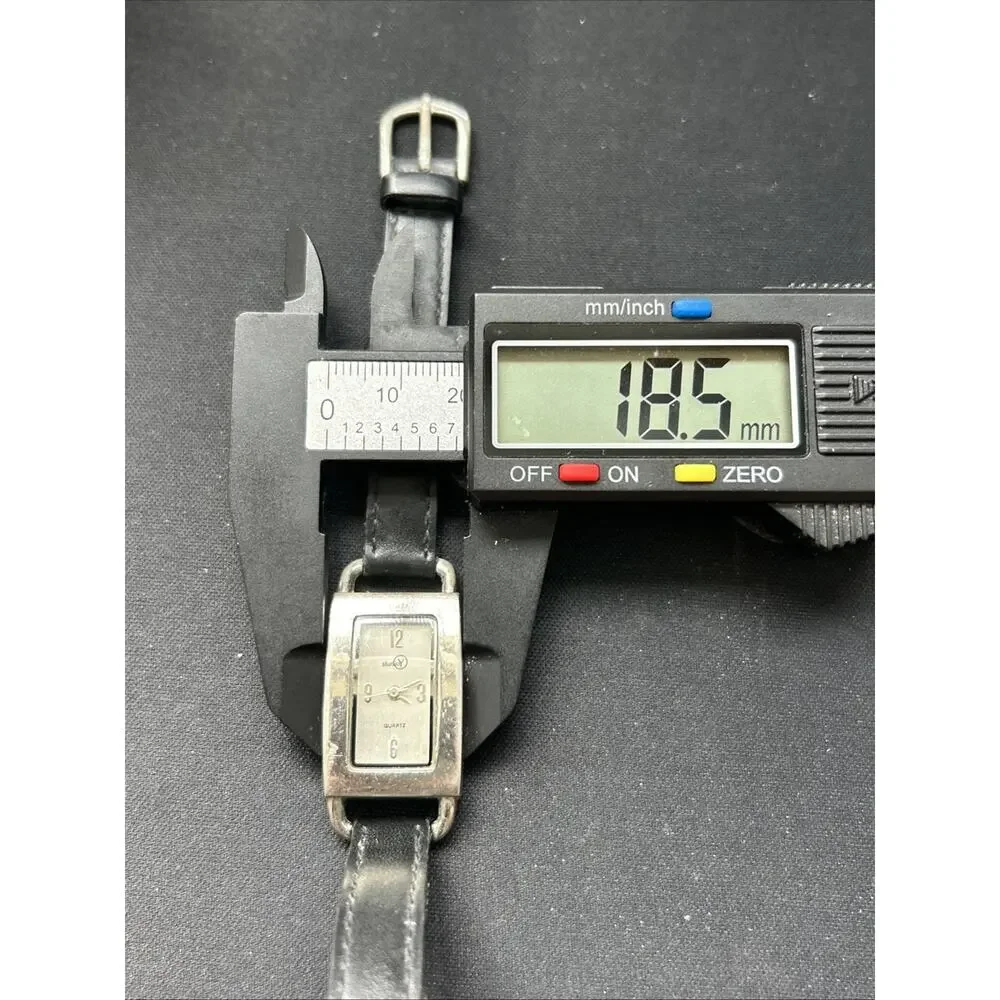 Studio Y Silver Tone Case Black Band Women’s Quartz Watch